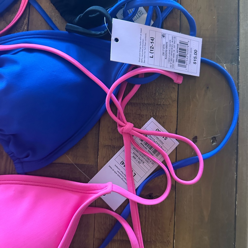 Colorful triangle bikini tops